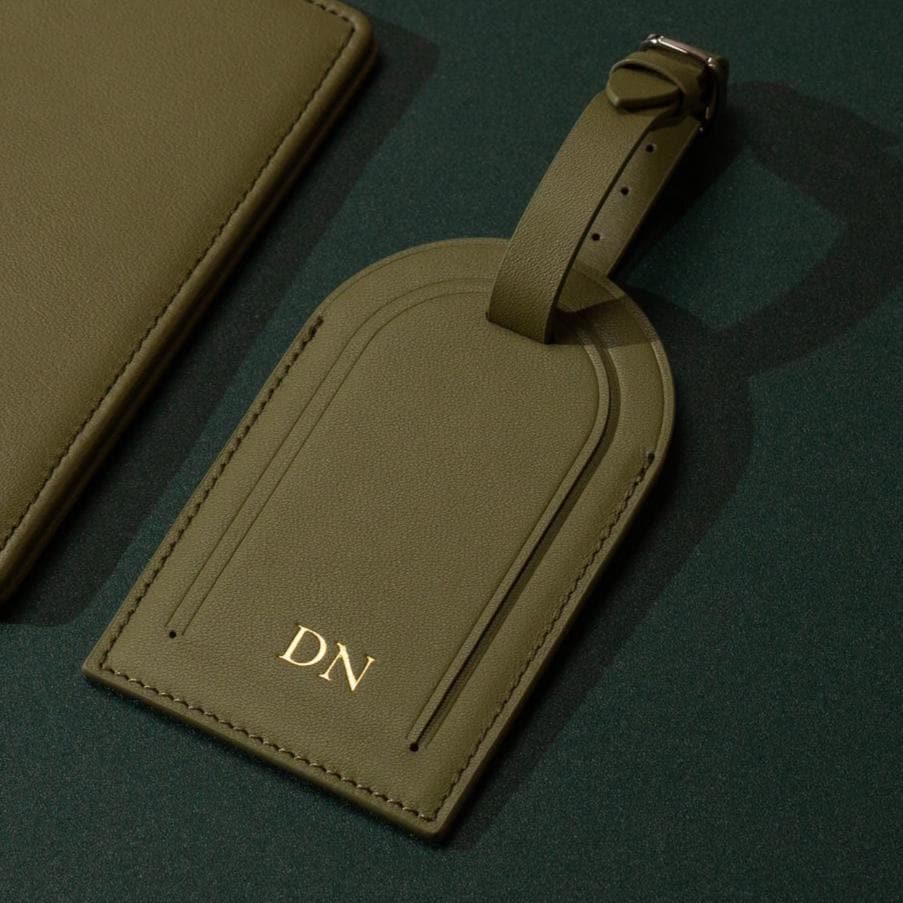 Embossed Monogram Luggage Tag Small Kennerley - Custom personalized suitcase tag, Travel, Bag name tags, birthday destination wedding gift