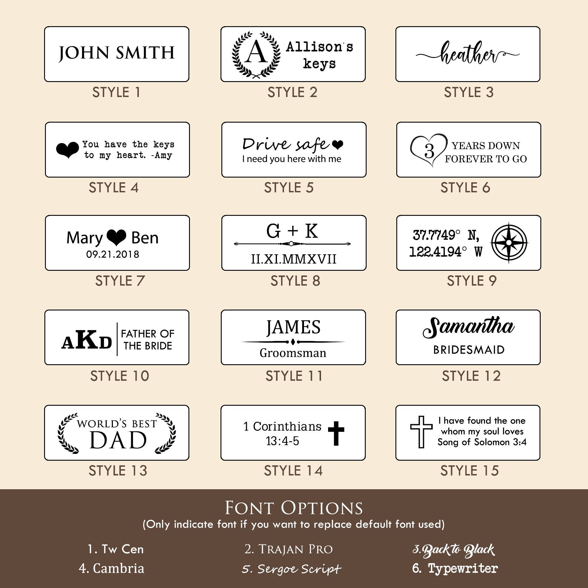 Leather key chain fob - engraved 3rd wedding anniversary leather gift bridesmaid groomsmen party favors corporate employee teacher dad gift