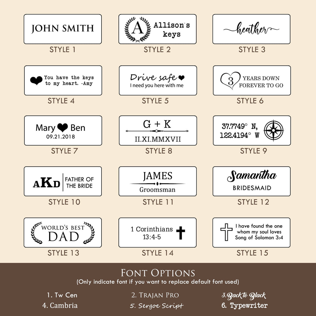 Personalized leather key chain fob - travel bag tag keychain, bible verse or inspirational quote keychain, thoughtful mom dad teacher gift