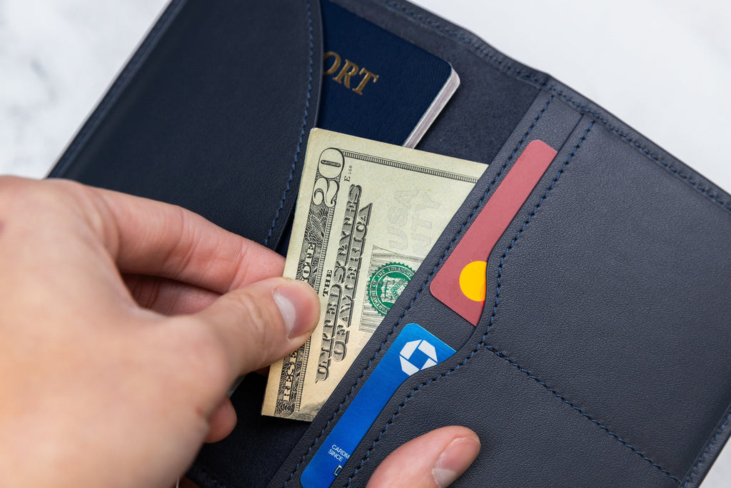 Embossed leather passport holder - custom monogram name travel wallet, traveler, personalized gift idea for wife mom mum mommy grandma