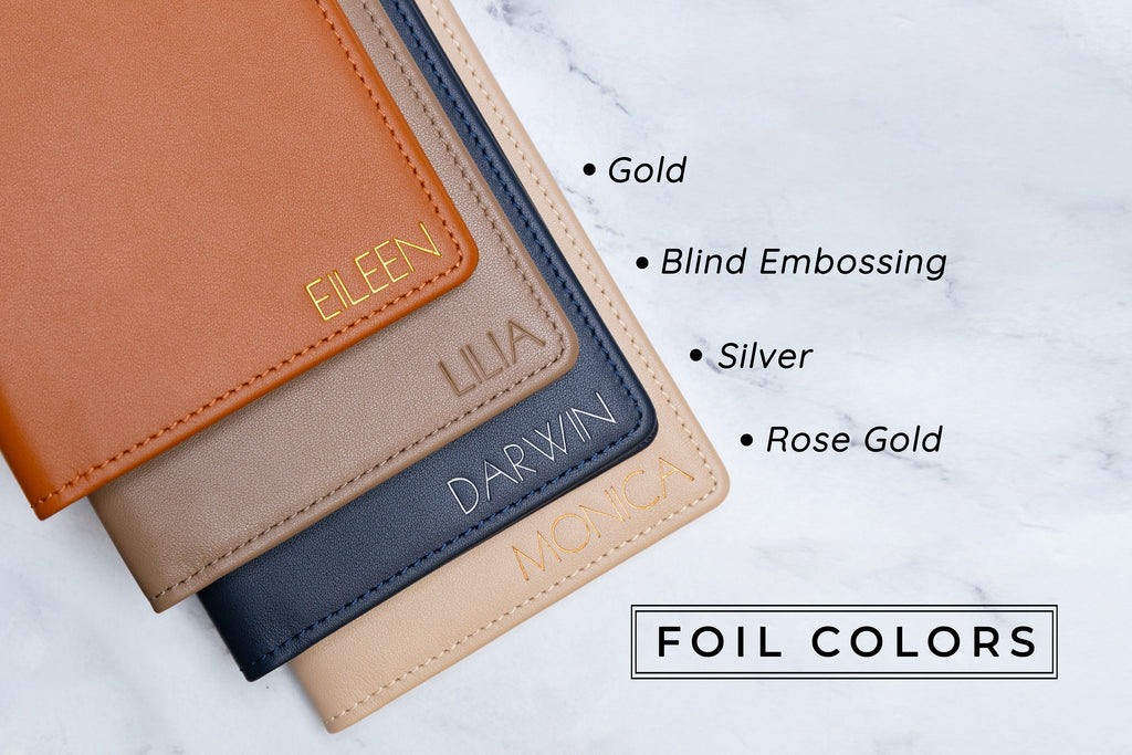 Embossed leather passport holder - custom monogram name travel wallet, traveler, personalized gift idea for wife mom mum mommy grandma