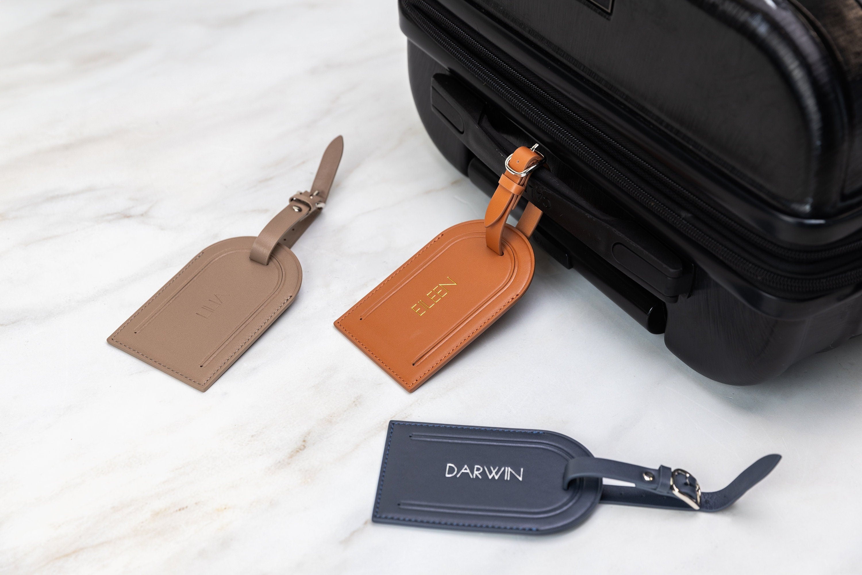 Embossed luggage tag - custom monogrammed suitcase tag, travel essentials, gift for moms, wife, bffs, gift for her, gift from daughter