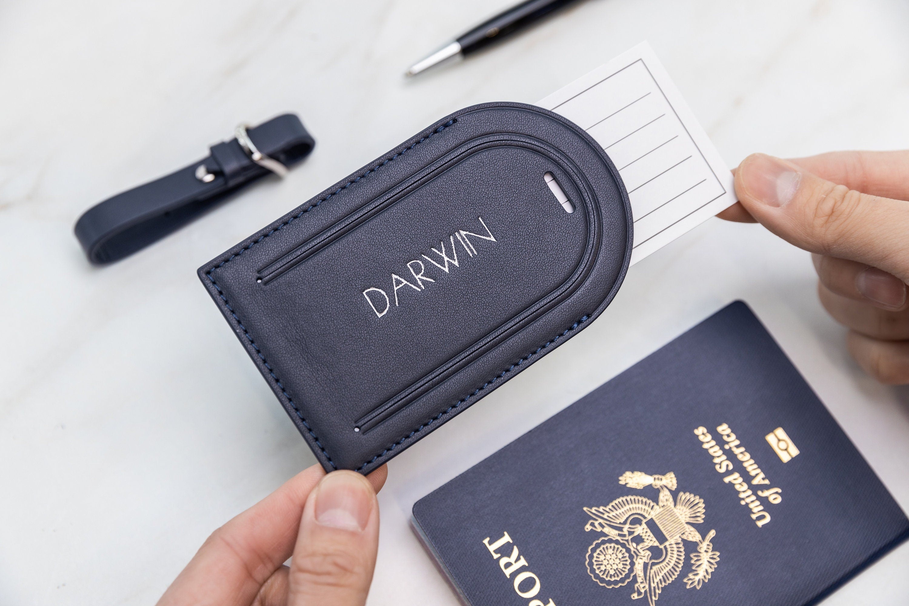 Embossed luggage tag - custom monogrammed suitcase tag, travel essentials, gift for moms, wife, bffs, gift for her, gift from daughter