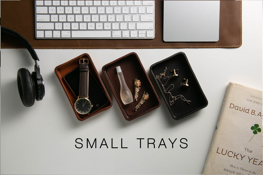 Vegetable tanned hard leather valet (design 2) - housewarming couple gifts for him husband catchall edc tray home decor mom dad gift ideas