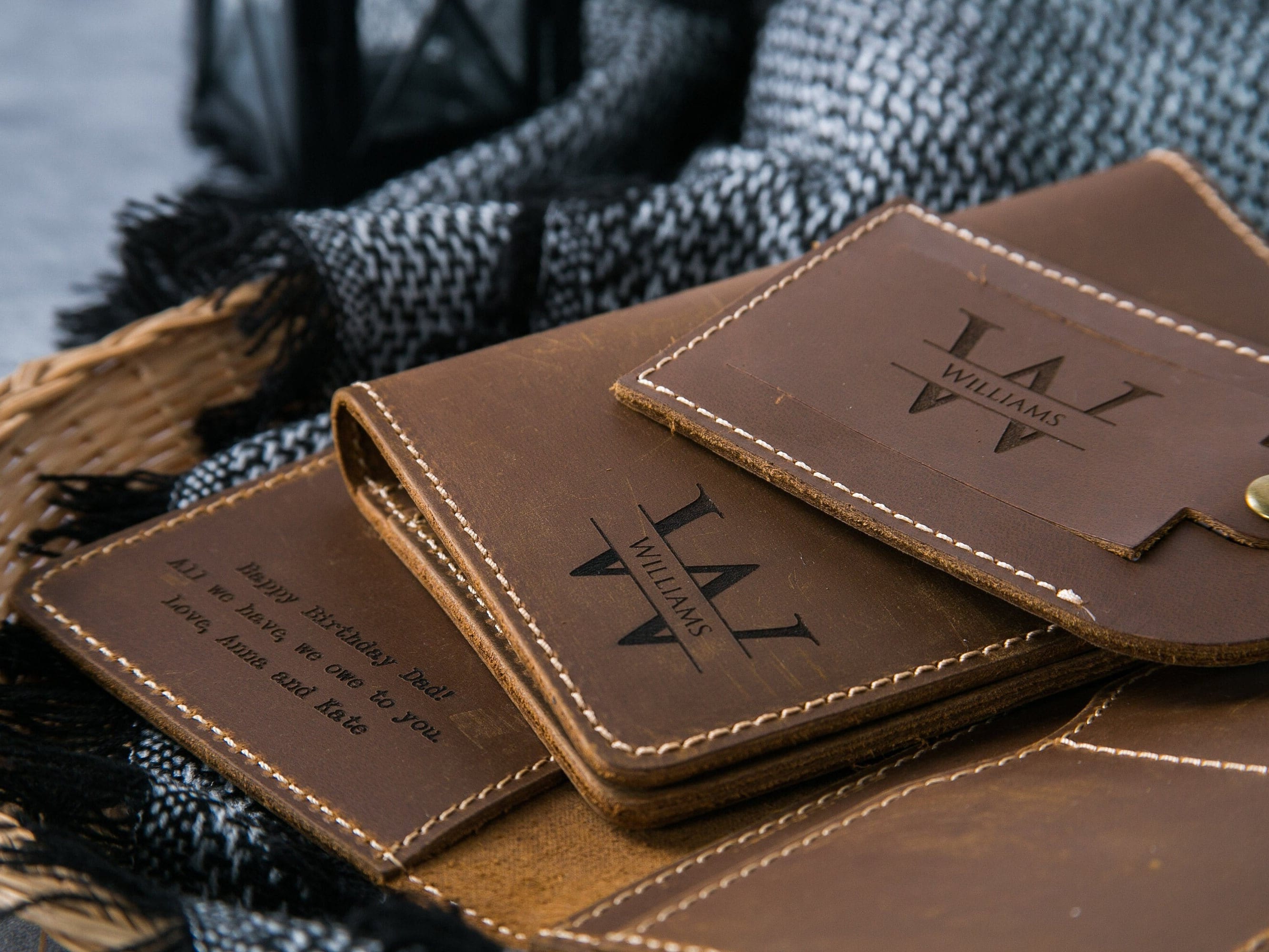 Engraved passport holder & luggage tag set - leather set 3rd anniversary gift monogram wallet, gift for mom dad, gift for grandma from kids