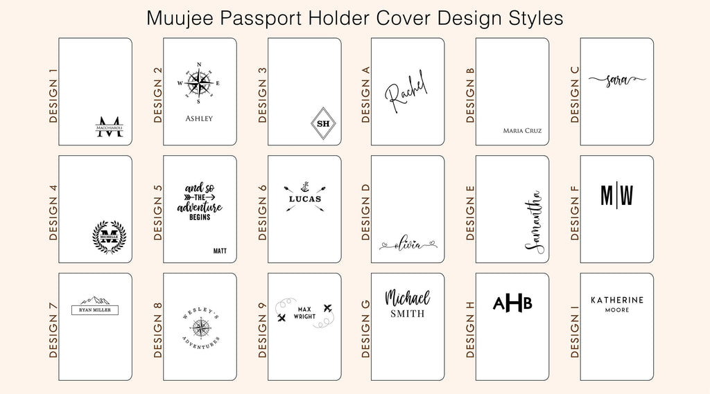 Engraved leather passport holder & luggage tag set - custom passport cover, 3rd wedding anniversary honeymoon, destination wedding suitcase