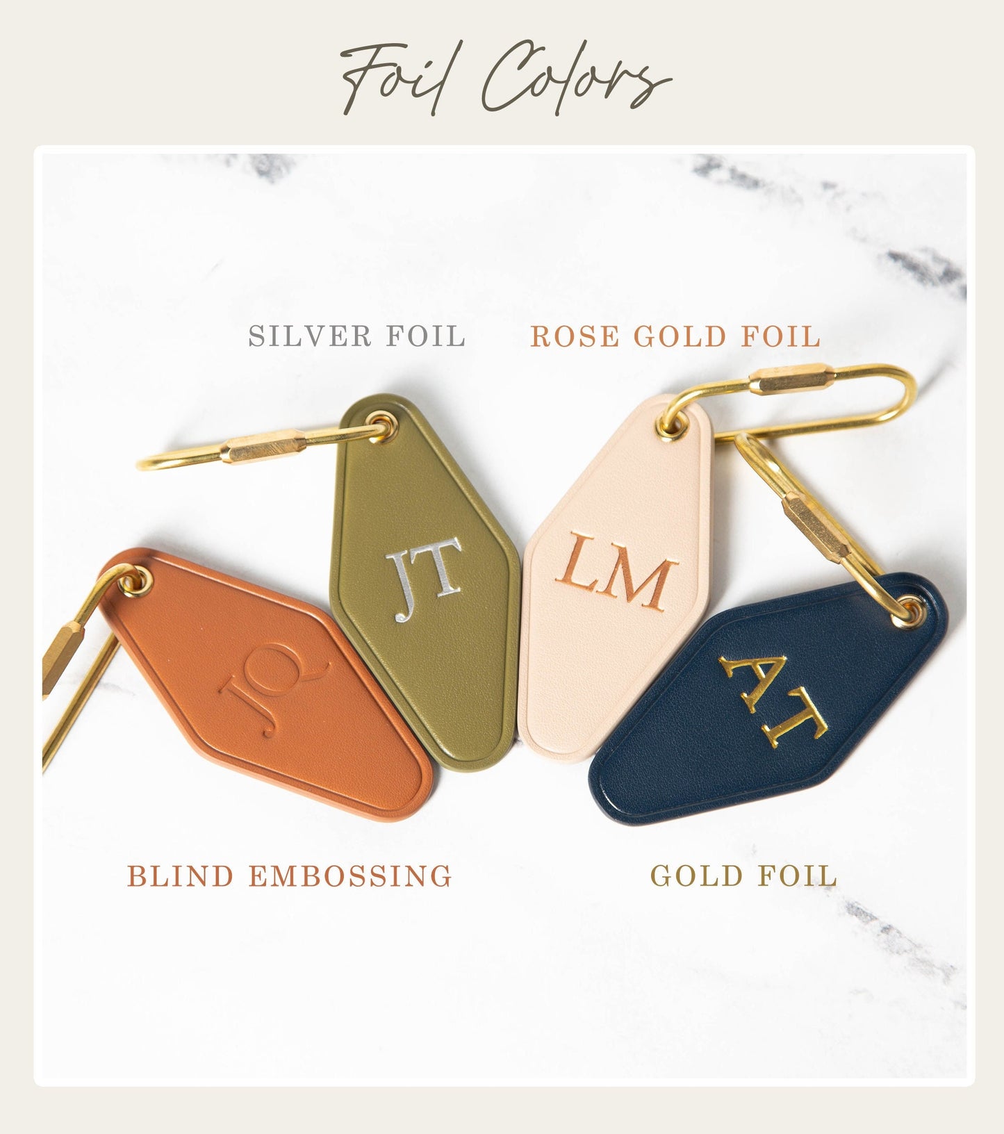 Embossed diamond leather keychain (initials) - modern key rings, custom monogrammed vintage style personalized key chain gift, weekend trips