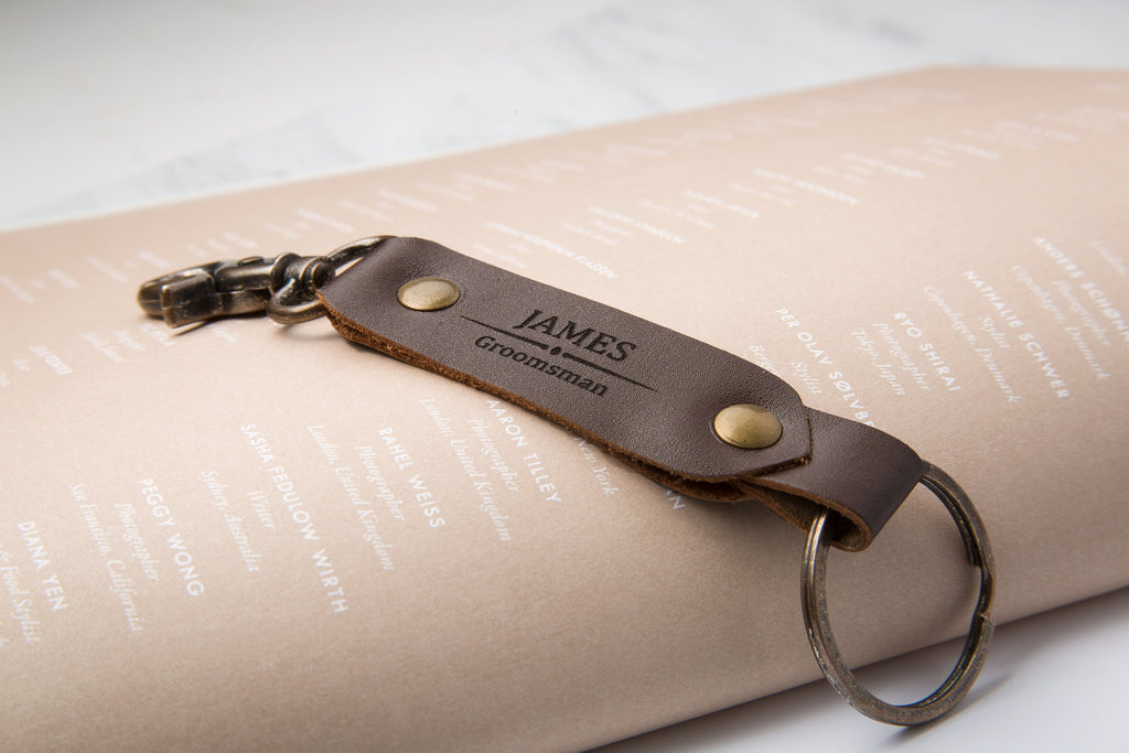 Personalized leather key chain fob - travel bag tag keychain, bible verse or inspirational quote keychain, thoughtful mom dad teacher gift