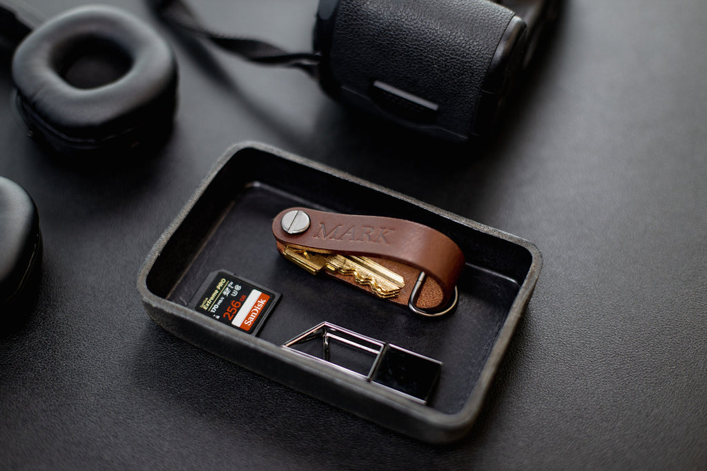 Embossed Leather Strap Key Chains (Name) - Unique Key FOB Gift for Him Simple Leather Name Keychain Back to School New College Student Gift