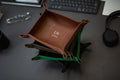 Embossed snap leather valet - monogram catchall tray, 3rd anniversary, birthday present for husband boyfriend wife couples, teacher gift