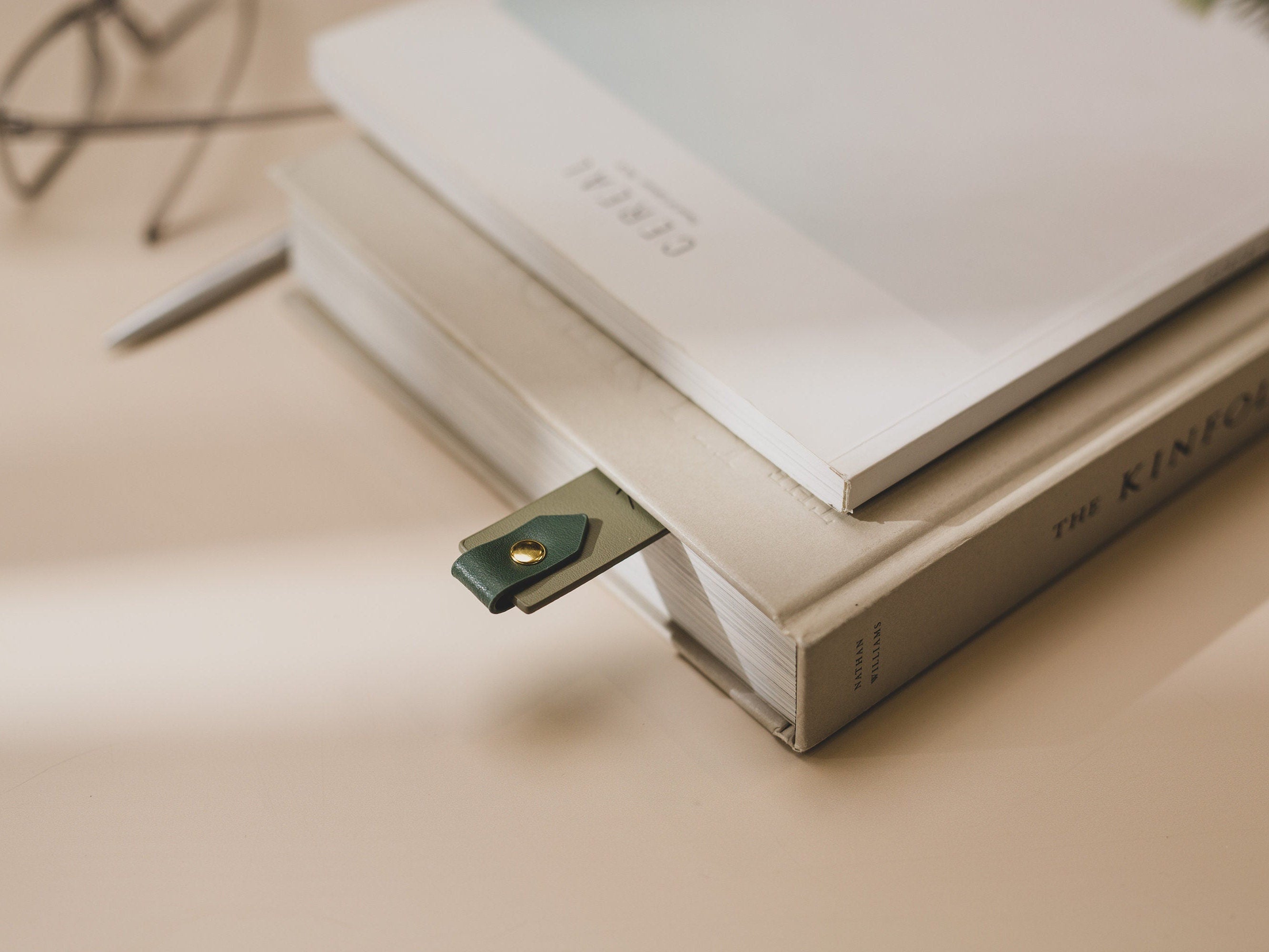 Engraved leather bookmark w/ loop (d3) - custom 3rd anniversary gift for her him, unique retirement gift idea, wedding favors thank you