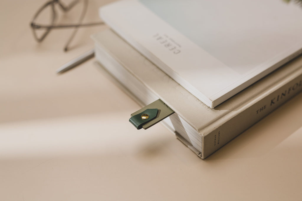 Engraved leather bookmark w/ loop (d2) - custom 3rd anniversary gift for her him, bible quote or message book mark, church bible page marker