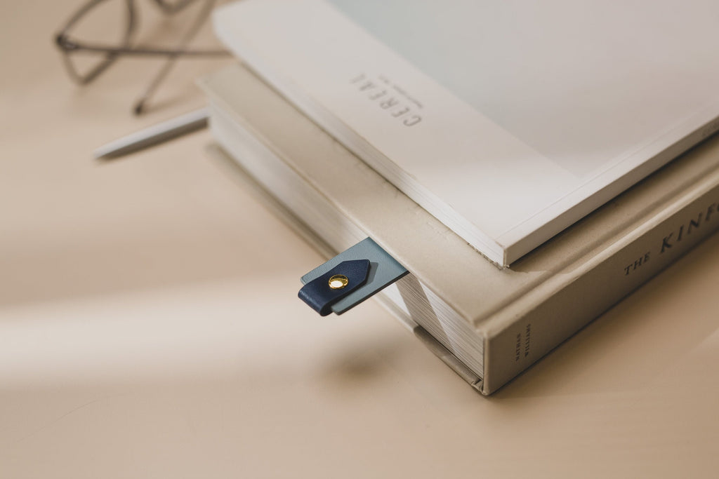 Engraved leather bookmark w/ loop (d1) - custom 3rd anniversary gift for her him, unique retirement thank you gift idea, book marker