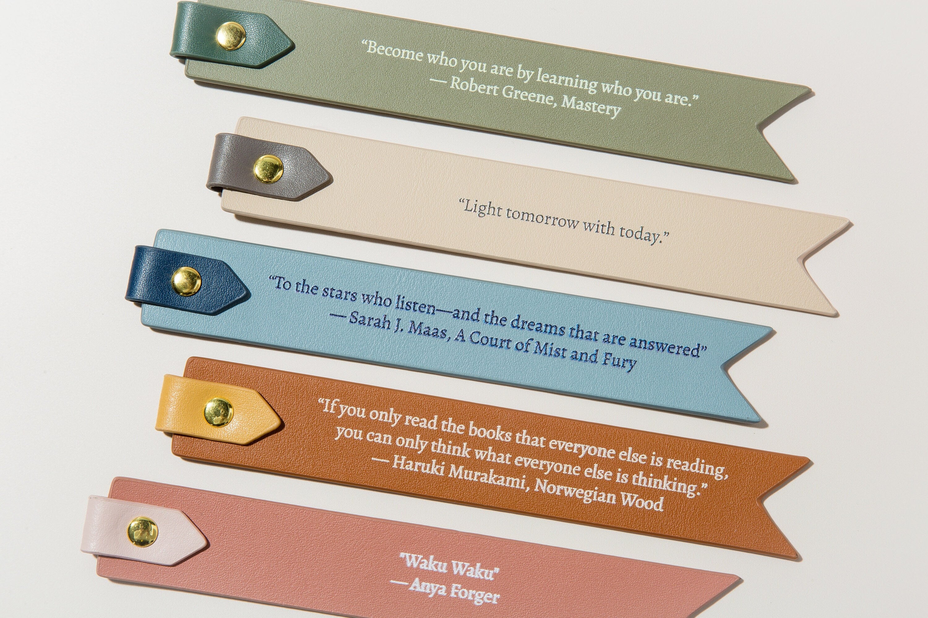 Personalized leather bookmark w/ loop (design 4) - custom unique quote letters book lover's page marker new college student literary gifts