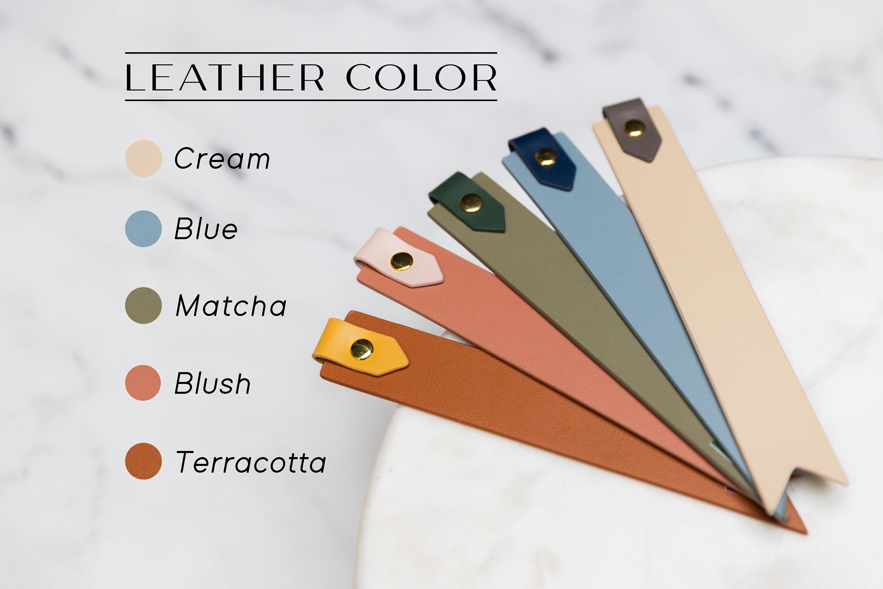 Personalized leather bookmark w/ loop (design 2) - unique custom book marker 3rd anniversary gift for girlfriend with custom quote