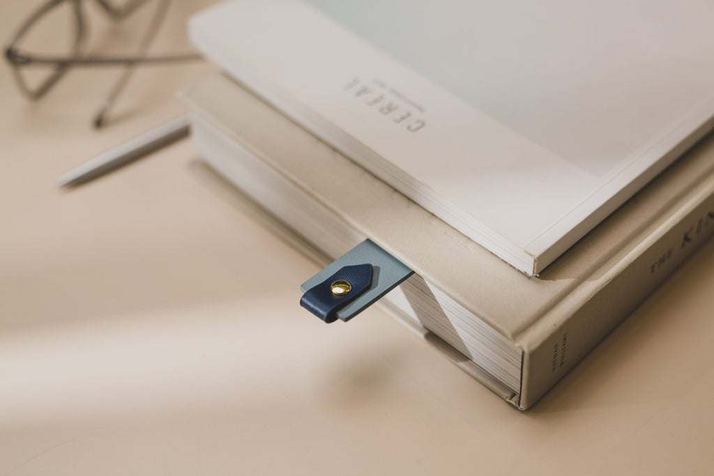 Engraved leather bookmark w/ loop (d1) - custom 3rd anniversary gift for her, unique personalized gift, student, teens, girlfriend