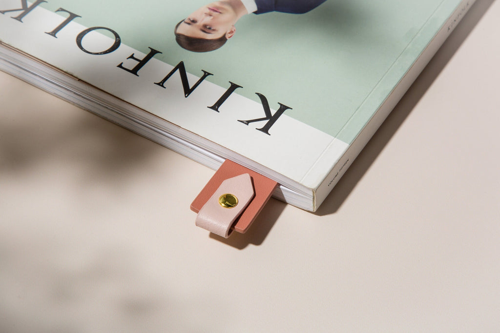 Personalized leather bookmark w/ loop (design 4) - custom unique quote letters book lover's page marker new college student literary gifts