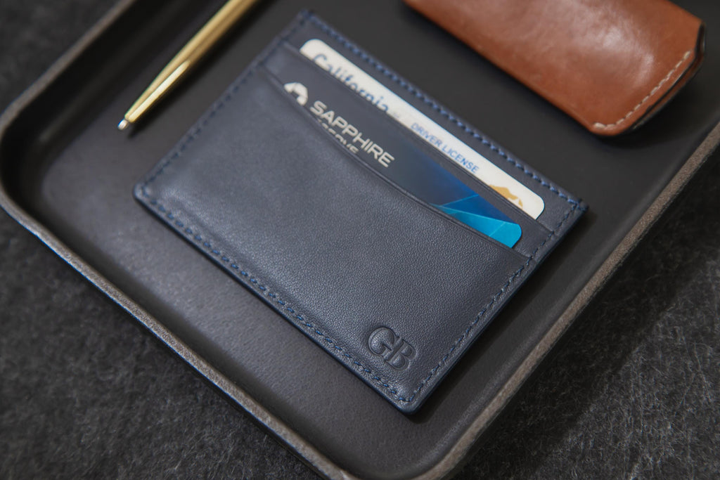 Embossed Leather card holder - custom monogram name initials slim money id wallet, 3rd anniversary gifts for him her, mom dad gift ideas