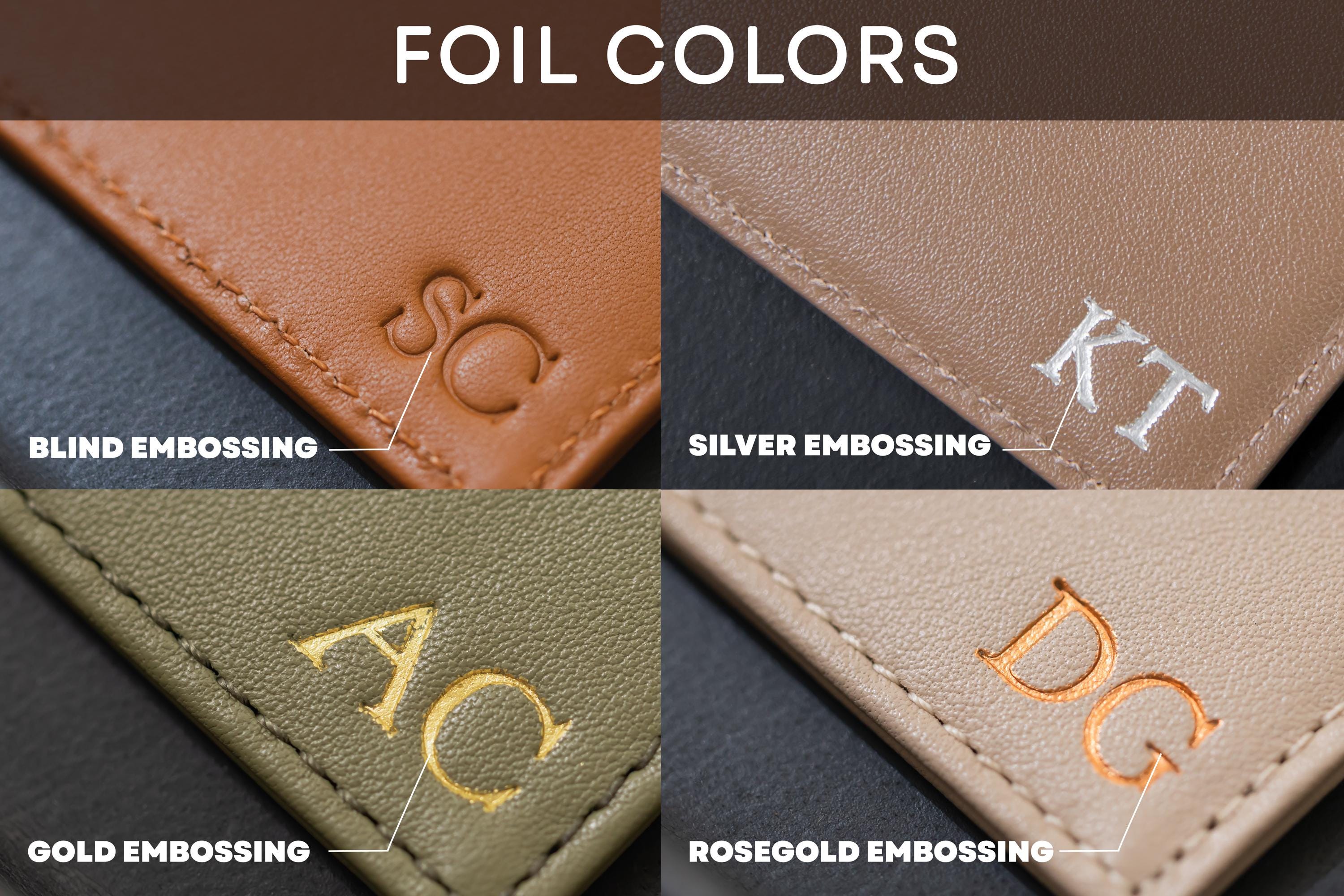 Embossed Leather card holder - custom monogram name initials slim money id wallet, 3rd anniversary gifts for him her, mom dad gift ideas