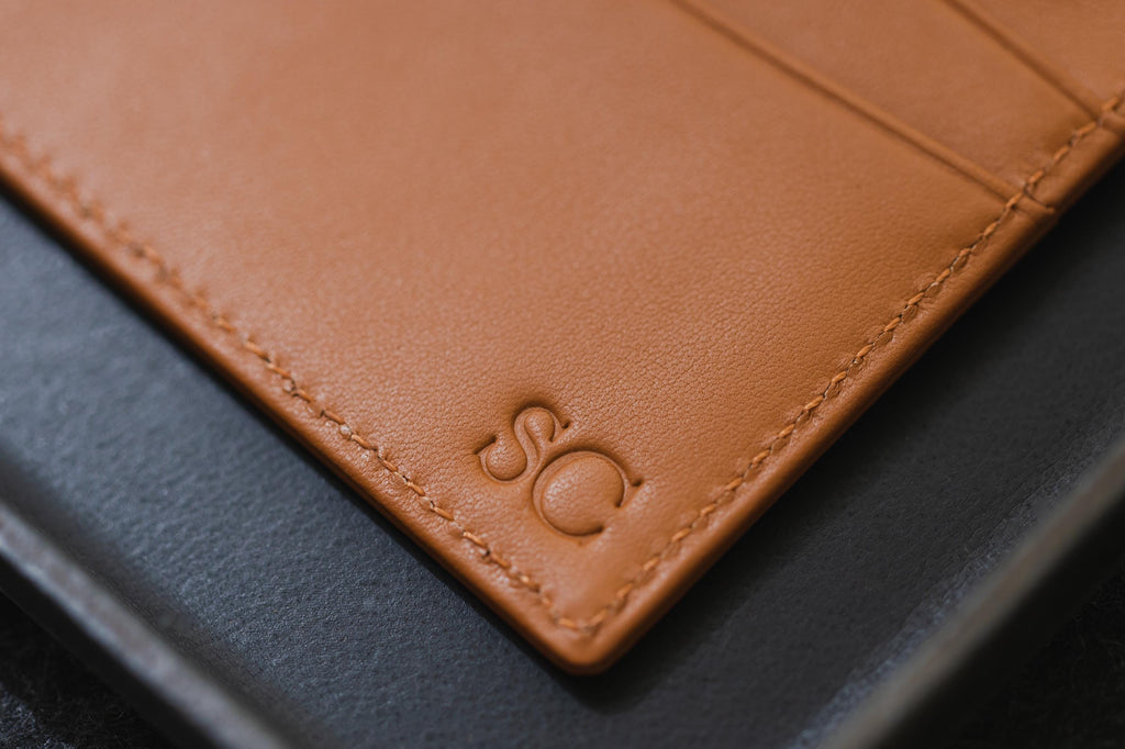 Embossed Leather card holder - custom monogram name initials slim money id wallet, 3rd anniversary gifts for him her, mom dad gift ideas