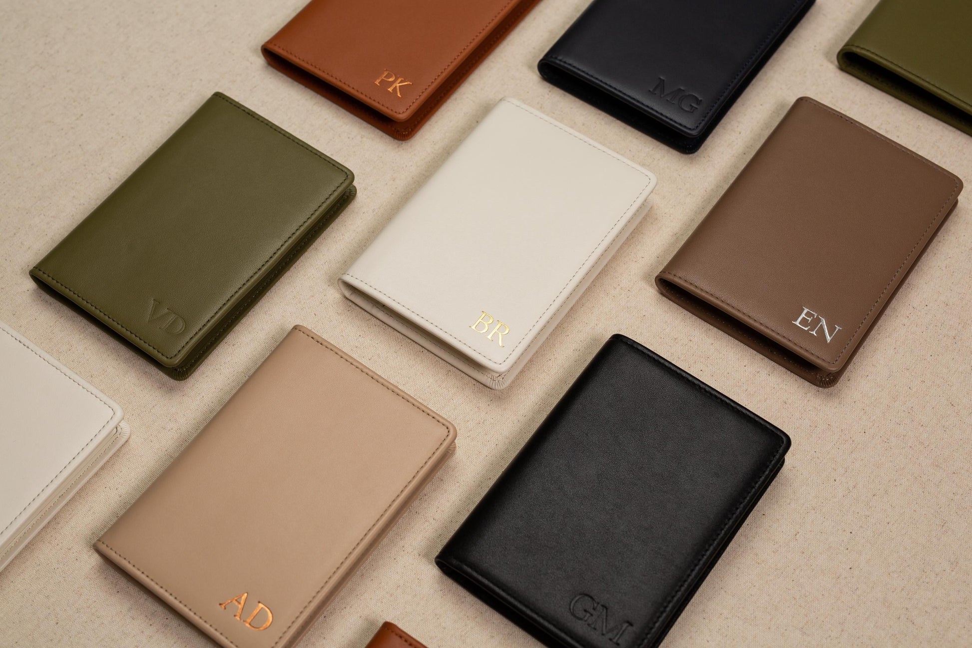 Embossed leather passport holder - custom monogram name travel wallet, retiree gift, company corporate business anniversary, dad gift idea