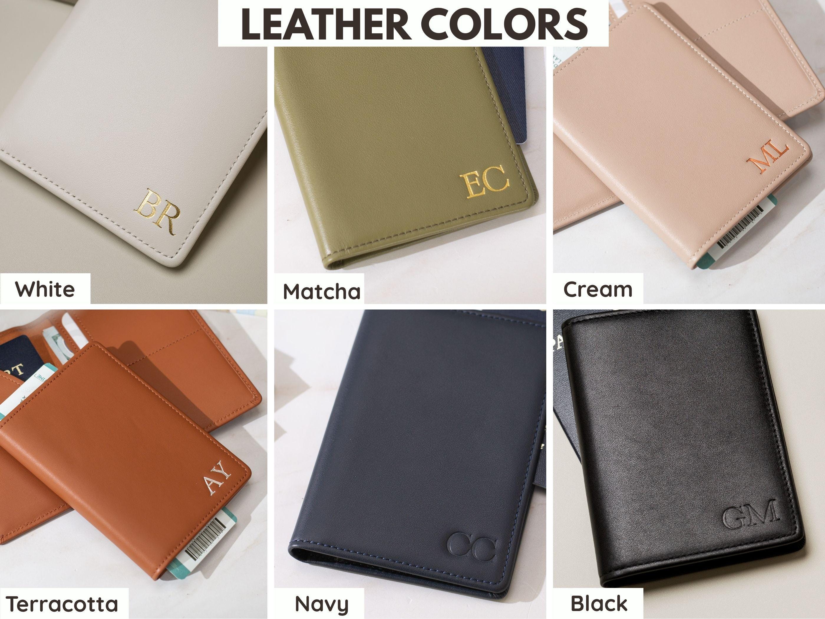 Embossed Monogram Leather Passport Holder, Luggage tag, Diamond Keychain (3 pcs Gift Set) - Gift for husband, bride groom, anniversary