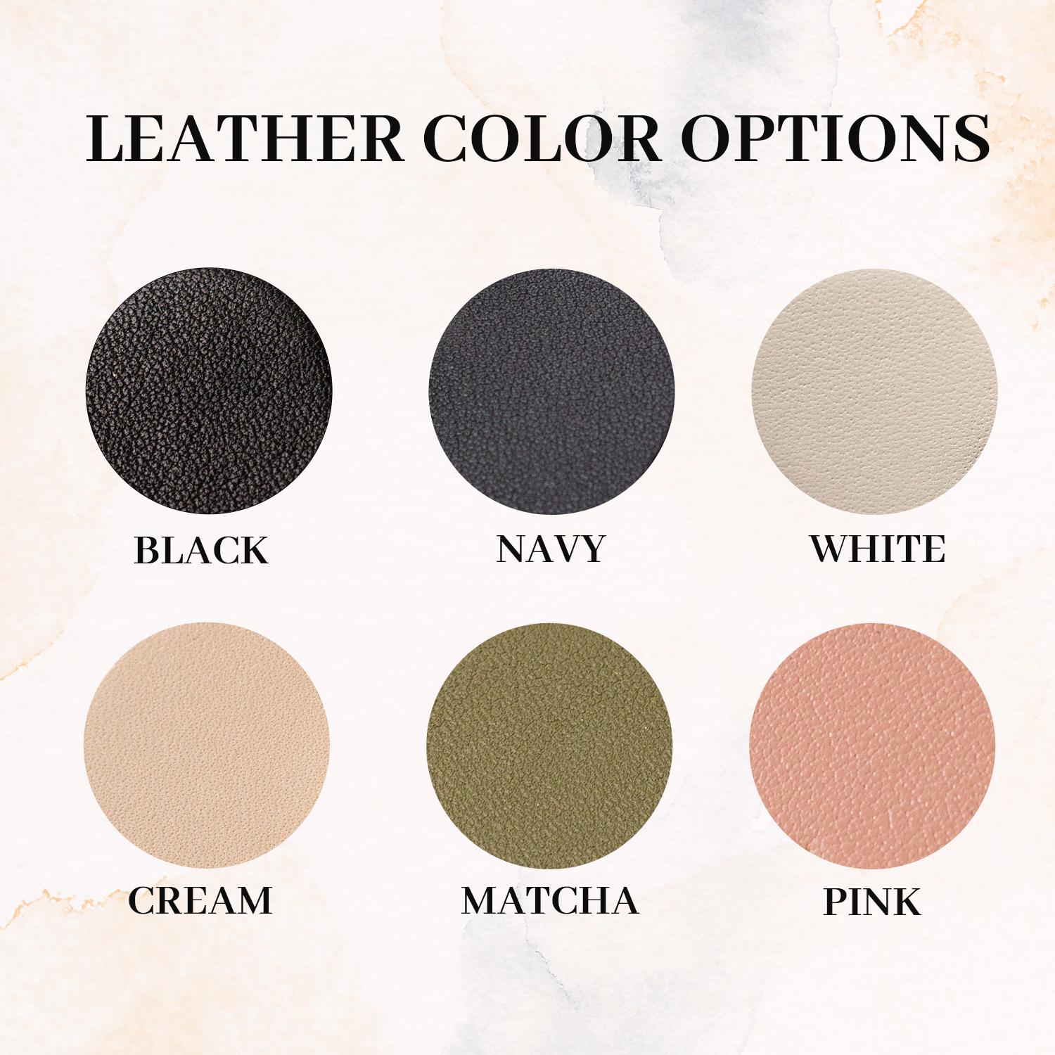 Embossed Round Circle Leather Keychain (Initials) - genuine leather, modern key rings, custom cute personalized monogrammed gift, girlfriend