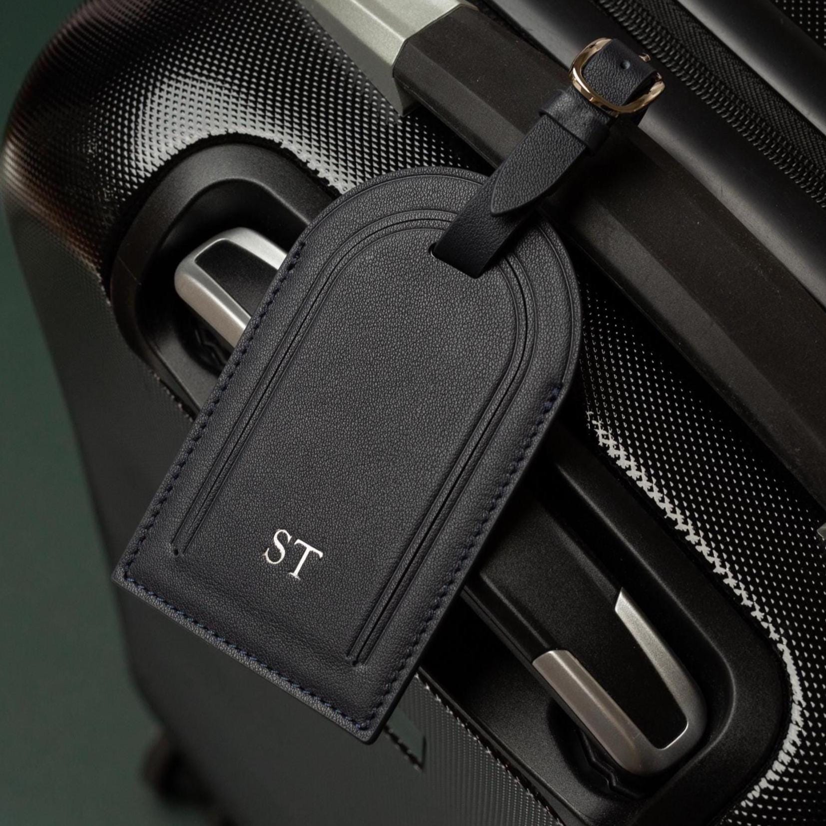 Embossed Monogram Luggage Tag Small Kennerley - Custom personalized suitcase tag, Travel, Bag name tags, birthday destination wedding gift