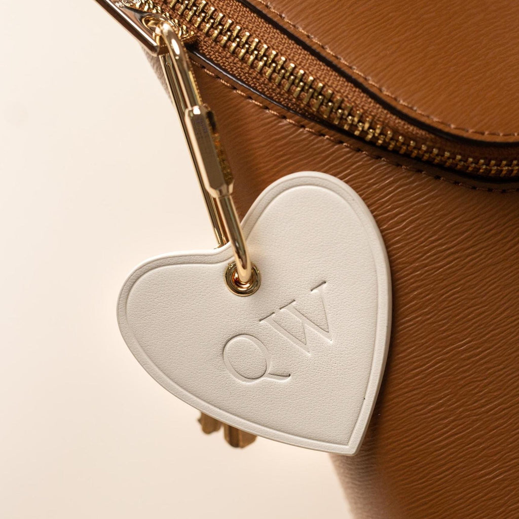 Embossed Heart Leather Keychain - genuine leather, modern key rings, custom cute personalized monogrammed key chain gift, girlfriend wife