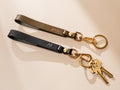 Embossed Leather Wristlet Keychain - Personalized Strap Unique Key FOB Simple Leather Name Keychain, Gift for Busy Mom, Wife, keycard