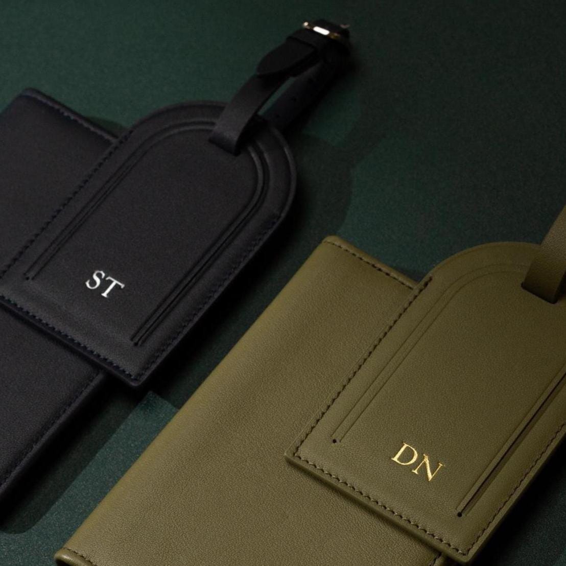 Embossed Monogram Luggage Tag Small Kennerley - Custom personalized suitcase tag, Travel, Bag name tags, birthday destination wedding gift