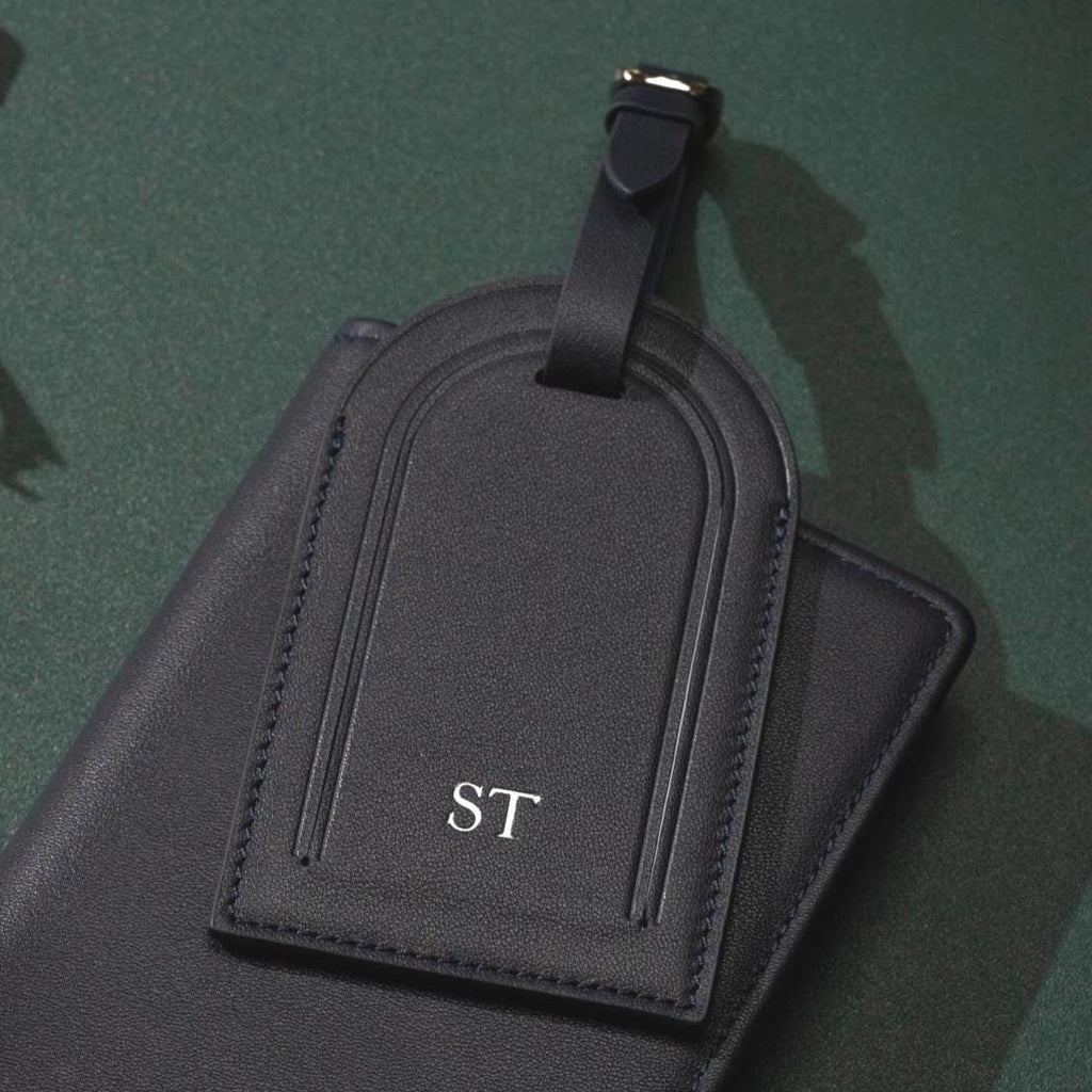 Embossed Monogram Luggage Tag Small Kennerley - Custom personalized suitcase tag, Travel, Bag name tags, birthday destination wedding gift