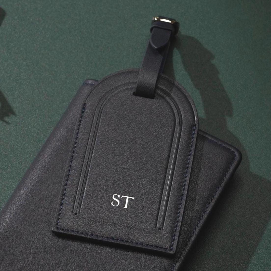 Embossed Monogram Luggage Tag Small Kennerley - Custom personalized suitcase tag, Travel, Bag name tags, birthday destination wedding gift