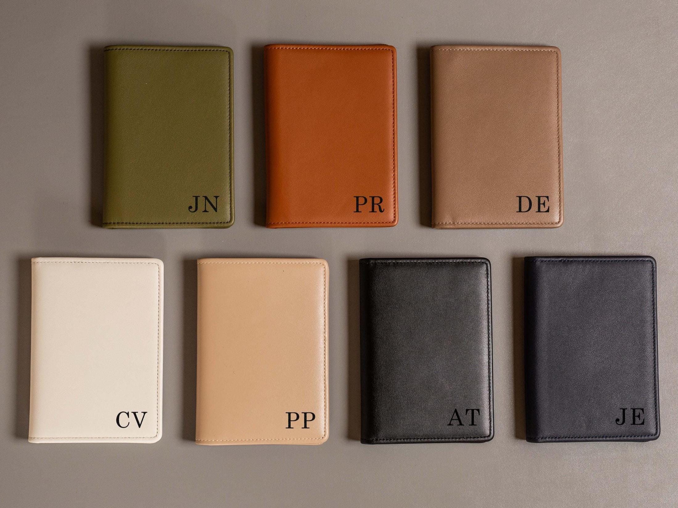 Nappa Passport Holder - Engraved Custom Name Monogram Inside Message Quote Genuine Leather Anniversary Gift Business Traveler Best Friend