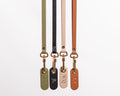 Nappa Leather Lanyard with Embossed Tag Keychain – Personalized Neck Key Holder ID Badge, Minimalist Office Accessory, Custom Initial Gift