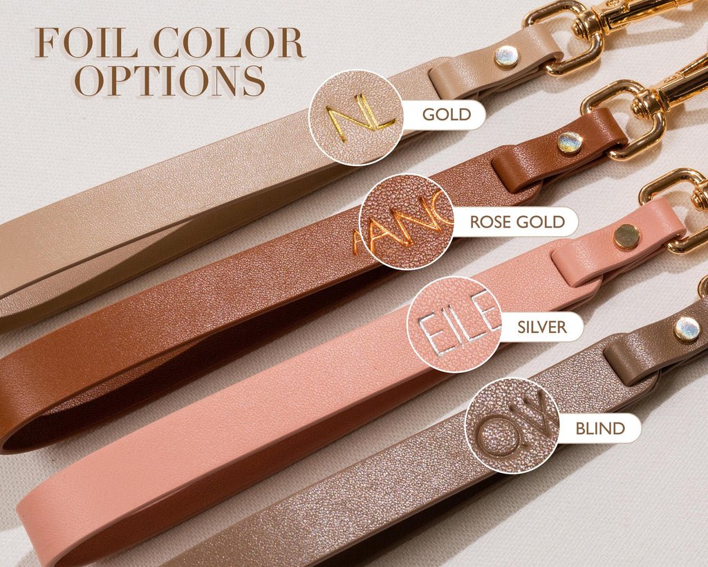Embossed Nappa Leather Wristlet Keychain - Personalized Key Strap with Name or Initial, Modern Minimal Custom Accessory for for Purse Bag