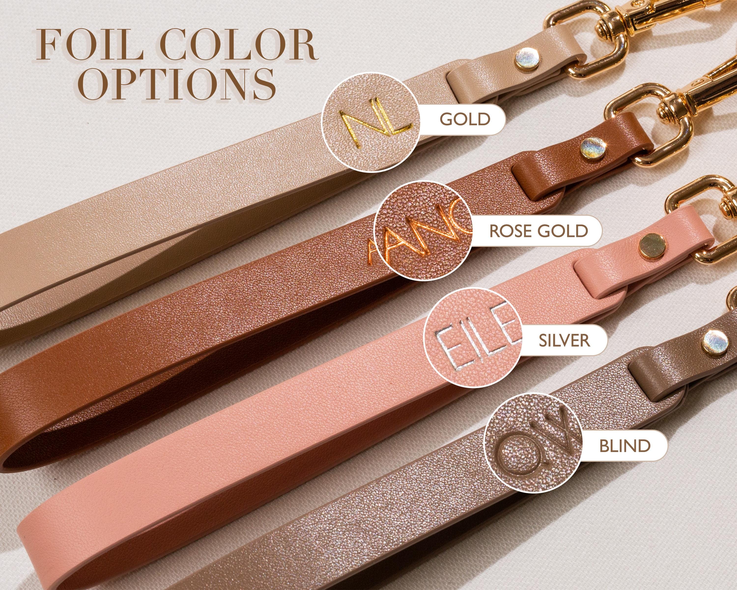 Embossed Nappa Leather Wristlet Keychain - Personalized Key Strap with Name or Initial, Modern Minimal Custom Accessory for for Purse Bag