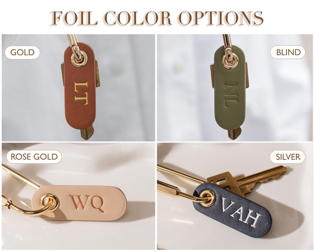 Nappa Leather Lanyard with Embossed Tag Keychain – Personalized Neck Key Holder ID Badge, Minimalist Office Accessory, Custom Initial Gift
