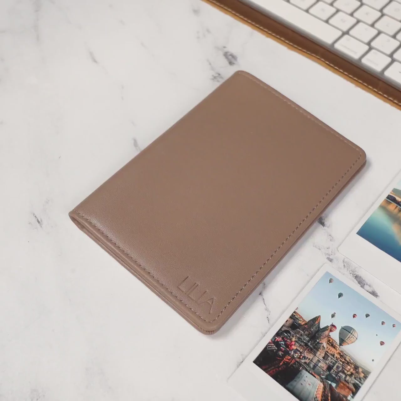 Embossed leather passport holder - custom monogram name travel wallet, traveler, personalized gift idea for wife mom mum mommy grandma