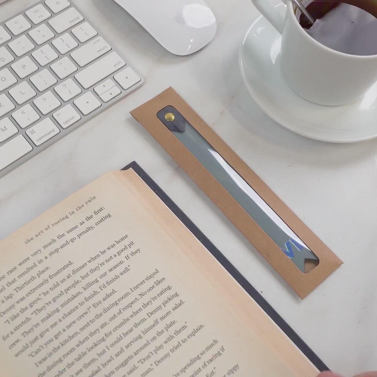 Personalized leather bookmark w/ loop (design 1) - custom page marker reading literary essential new college student back to school gift