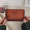 Vegetable Tanned Hard Leather Valet (design 6) - Personalized Catchall Tray, Anniversary Gift for Him, Gift for Dad, Nightstand Organizer
